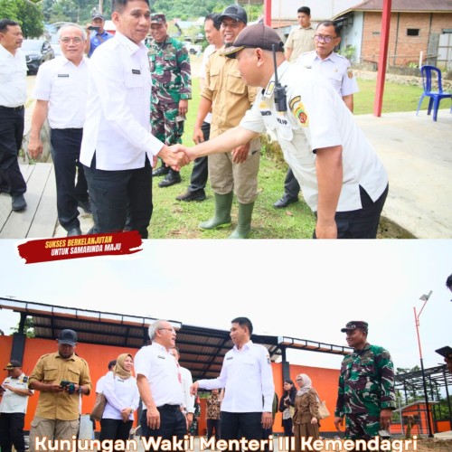 Kepala Diskumi Samarinda menerima kunjungan Wakil Menteri III Kemendagri Ke KKMP Lempake di Kecamatan Samarinda Utara