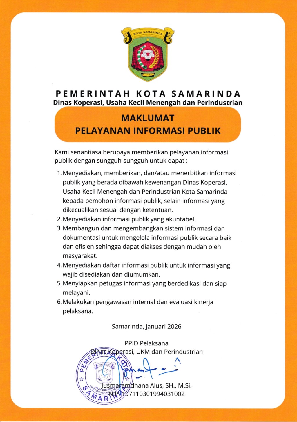 Maklumat Pelayanan Informasi Publik